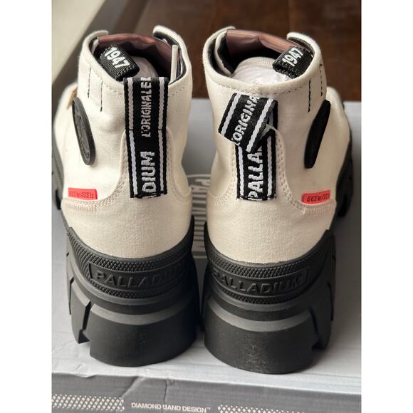 Palladium Star White Shoes‎ Women's 10 Medium REVOLT HI Tops Industrial Grunge - Picture 8 of 11